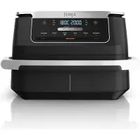 Ninja AF550EU Doppelfritteuse 6,6 l, Standgerät, 2470 W, Heißluftfritteuse, Schwarz, Silber