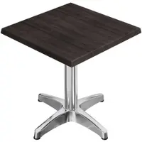 GGM Möbel WBC | Bistro Außen Tisch | B:T:H 60 x 60 x 80,5 cm | Wenge / Aluminium | Quadratisch