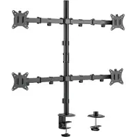 Equip 17”–32” Vierfach-Gelenk-Monitor/LCD-Tischhalterung, Klemme, 36 kg, 43,2 cm (17"), 81,3 cm (32"), 100 x 100 mm, Schwarz