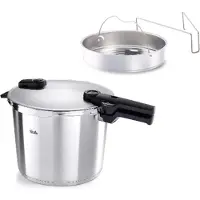 Fissler Schnellkochtopf "Vitaquick Premium Edelstahl Dampfkochtopf mit Dämpfeinsatz" 3 tlg. Edelstahl 18/10