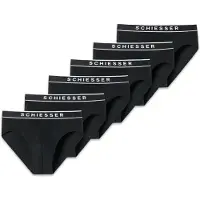Schiesser Slip "Slip 6PACK Rio-Slip "95/5" 6er Pack", Herren, Gr. L, schwarz, Obermaterial: 95% Baumwolle CO. 5% Elasthan EL., Unterhosen Slip
