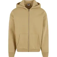 Urban Classics weicher Herren Hoodie Kordelzug Reißverschluss 330 g/m² mit Baumwolle Beige