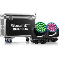 Beamz MHL1940 LED Moving Head Zoom 19x40W 2 Stück im Flightcase