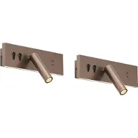 QAZQA 2er-Set moderne Wandleuchten Dunkelbronze verstellbar mit USB-C inkl. LED - Modric