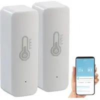 Luminea Home Control WLAN-Temperatur- & Luftfeuchtigkeits-Sensor mit App, 2er-Set