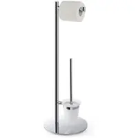 BRILLANTBAD BOMEGA Papierrollenhalter Messing Chrom poliert 250x730x250 mm für Bad & WC >> Freistehend anwendbar