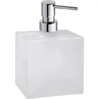 BRILLANTBAD BASA Glasseifenspender Messing Milchglas Chrom 105x160x90 mm, 230 ml für Bad & Küche >> Freistehend anwendbar