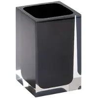 BRILLANTBAD BISTA Glashalter Polyresin Schwarz 72x110x72 mm für Bad & Küche >> Freistehend anwendbar