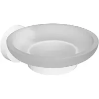 BRILLANTBAD WHITE Seifenablage Messing Weiß mit Glasschale 110x55x105 mm für Bad & Küche >> zum Bohren oder Kleben*