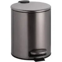 BRILLANTBAD BAPHIT Abfalleimer Edelstahl Metallic Grau matt 260x205x265 mm, 5 Ltr für Bad & WC >> Freistehend anwendbar