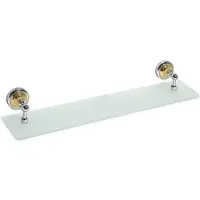 BRILLANTBAD BETRO GOLD Glasablage Messing Gold Chrom Glas 600x87x120 mm für Bad & WC >> zum Bohren