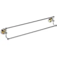 BRILLANTBAD BETRO GOLD Doppelhandtuchhalter Messing Gold Chrom 660x125x115 mm für Bad & WC >> zum Bohren