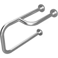 BRILLANTBAD BELP Stützgriff Rechts Edelstahl gebürstet mit Abdeckung 235x380x516 mm, 120 kg Traglast für Bad & WC >> zum Bohren