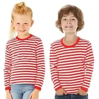Buttinette Langärmeliges Ringelshirt "Red Stripes" für Kinder