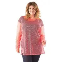 Buttinette Netzshirt für Übergrößen, neonpink