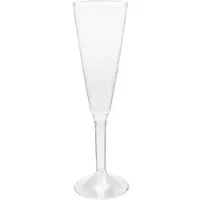 Monouso - Mehrweg Sektglas aus PS Fuß Transparent 160ml 2-teilig (20 Stück)