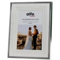 Alfo. Flex Porträtrahmen silber-glanz m. Doppel-Passepartout (10x15/13x18/15x20)