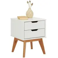 Momax Nachtschrank Durham in Weiß/Kieferfarben