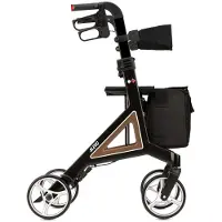 Bischoff & Bischoff Rollator ALEVO m.Rückengurt,Tasche,mokka,