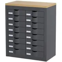 PaperFlow Schubladenschrank - 8 Reihen je 2 Schübe grau, 60.5x75x33.5 cm