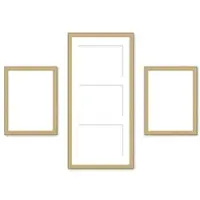 Möbel Kraft Bilderrahmen-Set , holzfarben , Kunststoff , Maße (cm): B: 23 H: 50 T: 2.5