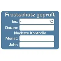 Eichner Kundendienstaufkleber, Text: Frostschutz