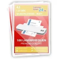 L24 selbstklebende Laminierfolien A5, 2 x 125 Mic, matt