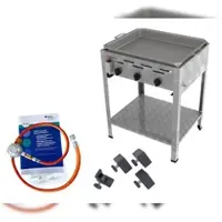 ChattenGlut Gasbräter 3-flammig 10,8kW Standgerät Edelstahlpfanne mit DGUV