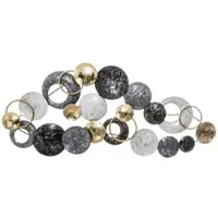 Wellhome - Runde Wanddekoration aus Metall 90,5x6,5x44cm