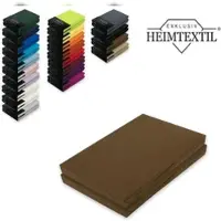 EXKLUSIV HEIMTEXTIL Jersey Spannbettlaken Premium Marke Doppelpack 200 x 220 cm Schokobraun