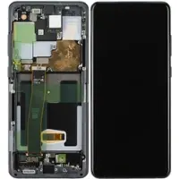 Samsung LCD Display mit Rahmen für Galaxy S20 Ultra G988F, Galaxy S20 Ultra 5 G G988B, Cosmic Black