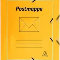 Falken 4 x Postmappe Sammelmappe DIN A4 mit Gummizügen Gelb