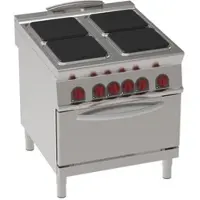 EURAST - Elektroherd mit 4 viereckigen kochplatten 1 statischer elektrischer ofen gn 2/1 - 800x900x900 mm - 21300 W 400/3V - 34730613