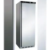 Chefgastro Kühlschrank FOSSA | 1x abschließbare Tür | 350 Liter, HxBxT 185x60x58,5cm | +2/+8°C | Edelstahl + Geschirrtuch