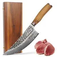 Wakoli Kochmesser I 20 cm Klinge I Olivenholzgriff und Hammerschlag