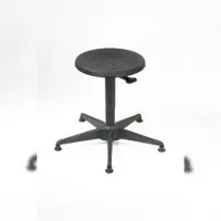 Proregal Drehhocker Atlanta, Sitzh√∂he 38-51cm, Tragfähigkeit 110kg, Polyurethane-Sitz, Stahl-Fußkreuz, Gleiter, Hebelausl√∂sung, Schwarz