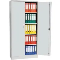 Proregal Aktenschrank Beetle | HxBxT 195x92x42 cm | Silber-Weiß