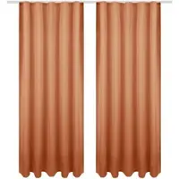 Bestgoodies Dekoschal Ellen Universalband Blickdicht 2er Pack - 140x245 cm Hellbraun