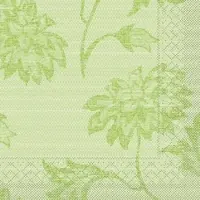 Mank Serviette aus Tissue - Lisboa in Schilfgrün, 33 x 33 cm, 100 Stück - Floral Ornamente