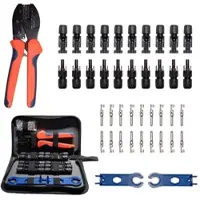 Cansolar Solar Crimpzange Set 2.5/4/6mm2 10 Paar Männlich/Weiblich Solarstecker + 2 Stk Schraubenschlüssel + 1 Stk Crimper Crimpwerkzeug für Photovoltaik