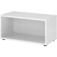 Bümö flexi Regal mit werkzeuglosem Schnellaufbausystem, Dekor: weiß - Modulares Aktenregal 80 cm breit aus Holz für 1 Ordnerhöhe mit