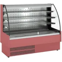 EURAST Offenes gekühltes regal rot, 3 regale 4 ebenen - 1650x730x1380 mm - 2090 W 230/1V - 24R13167