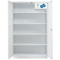 Proregal Stahlschrank BEE mit 8 lackierten Fachböden | HxBxT 195x120x42cm | Weiß-Weiß | Werkstattschrank Werkzeugschrank Aktenschrank Universalschrank