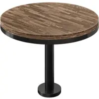 GGM Möbel MML | Bistro Massiv Tisch | Rund | Ø 60 x 77 cm | Walnuß / Schwarz