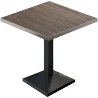 GGM Möbel BPA | Bistro Tisch | Quadratisch | Edelstahl Rand | 80 x 80 x 78,5 cm | Light Wenge / Schwarz