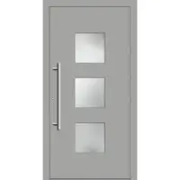Haustuerenland.de Haustür RC3 "GERDA" 79 mm Weißaluminium RAL 9006 beidseitig innen öffnend DIN links