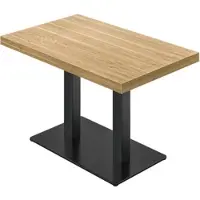 GGM Möbel KM | Bistro Tisch | 130 x 80 cm | H 77 cm | Eiche | Gestell: Schwarz