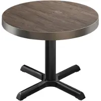 GGM Möbel BSM | Bistro Tisch | Ø 80 x 77 cm | Edelstahl Rand | Rund | Light Wenge / Schwarz