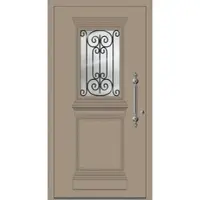 Haustuerenland.de SCHÜCO Aluminium Haustür "AMALIA" ADS 75.SI RC2 Graubeige RAL 1019 beidseitig innen öffnend DIN rechts