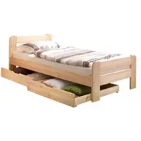 Ticaa kindermobel Einzel- und Doppelbett "Bert", verschied. Farben (100 x 200 cm|Natur)